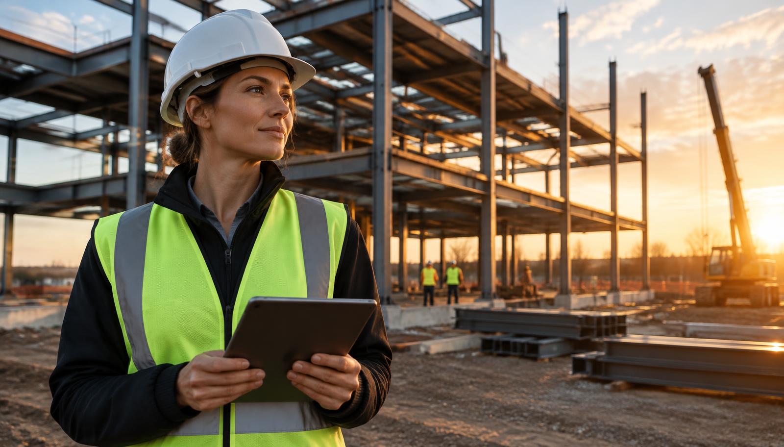 Site manager at a steel-frame build