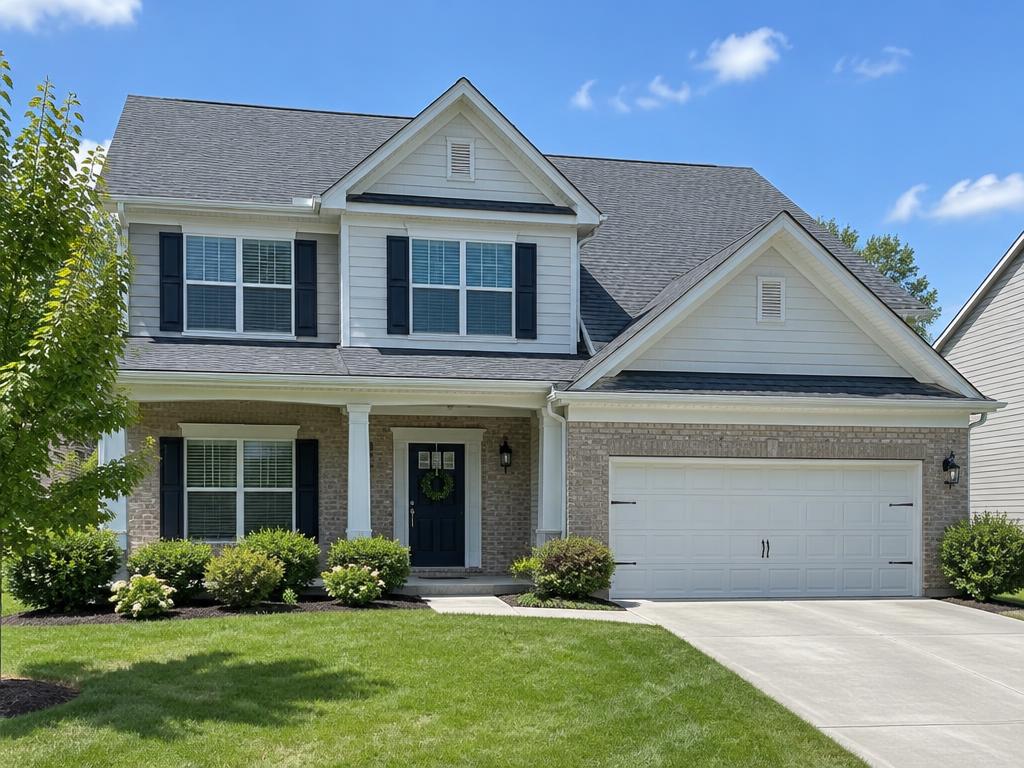 House with a new gray roof