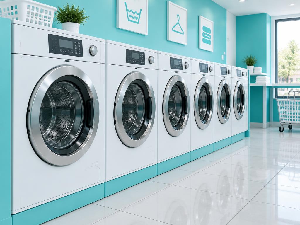 Row of washing machines