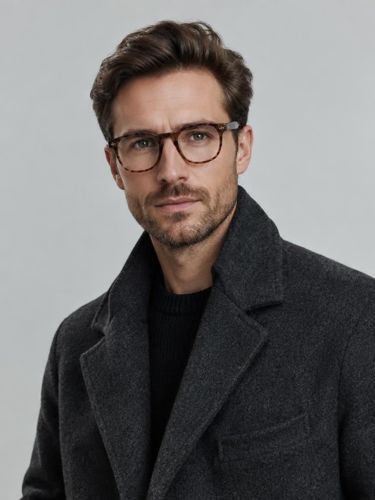 Man wearing tortoiseshell glasses