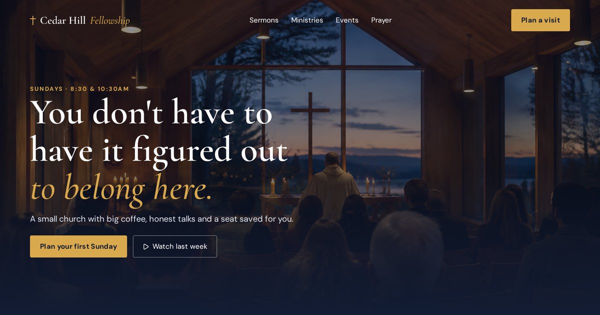 Cedar Hill Fellowship, website demo built by Dan