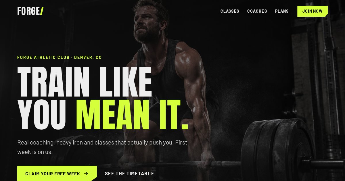 Forge Athletic Club, membership demo built by Dan